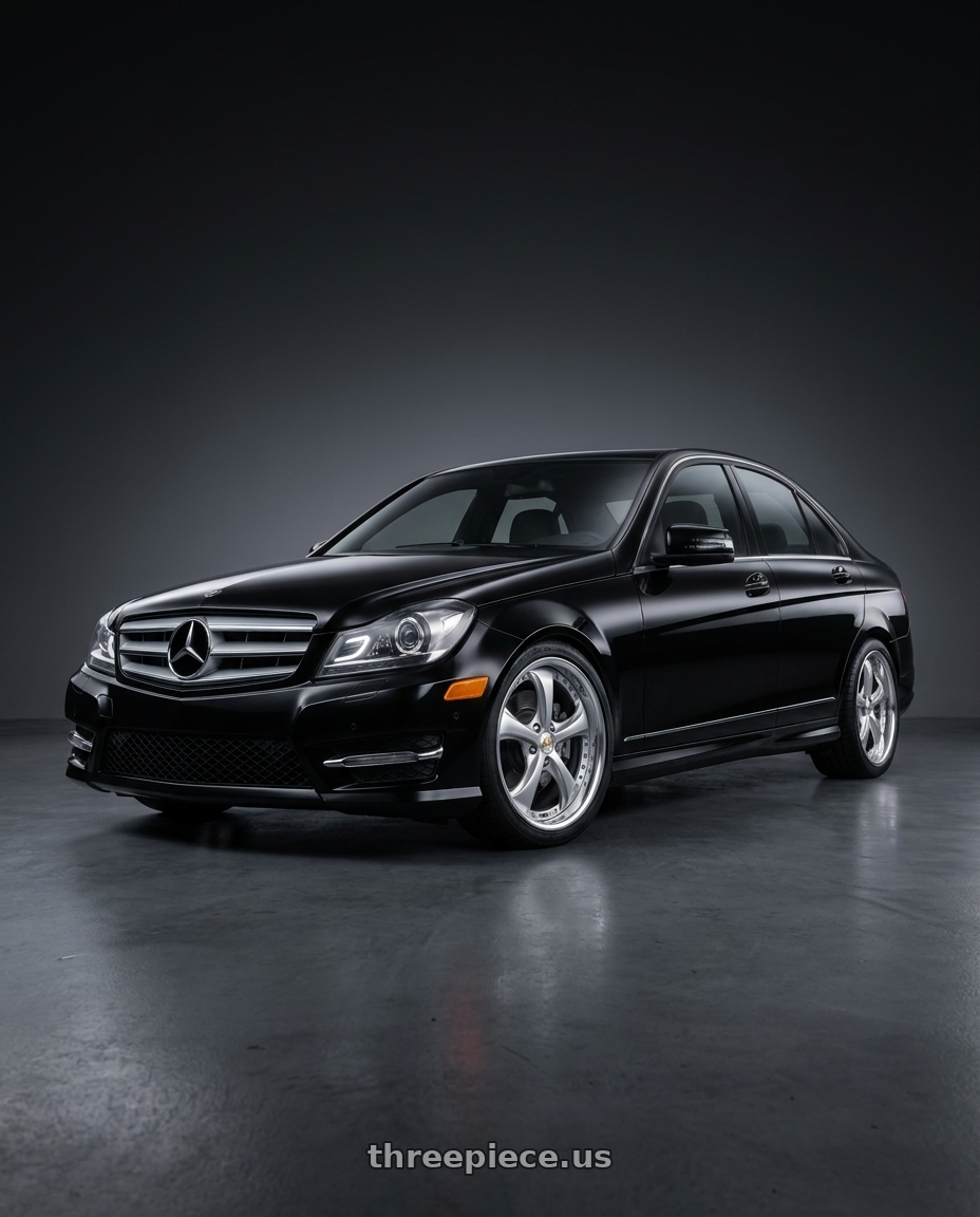2013 c300 Mercedes Benz  with Work Wheels VS-KF 5x114.3 18x8.5+35 Light Grey Silver L Disk FULL REVERSE wheels