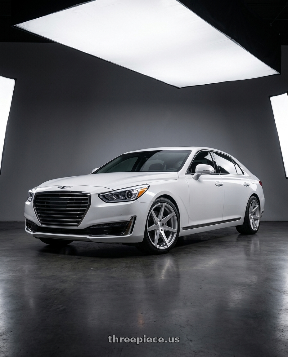 2018 genesis g90 ultimate with Rohana RC7 5x114.3 20x10+40 Machine Silver wheels