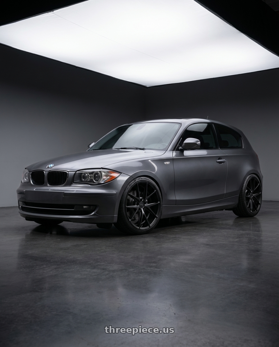 2012 BMW 1 Series E82 with Niche 1PC M117 MISANO 5X120 18X8 +40 MATTE BLACK wheels