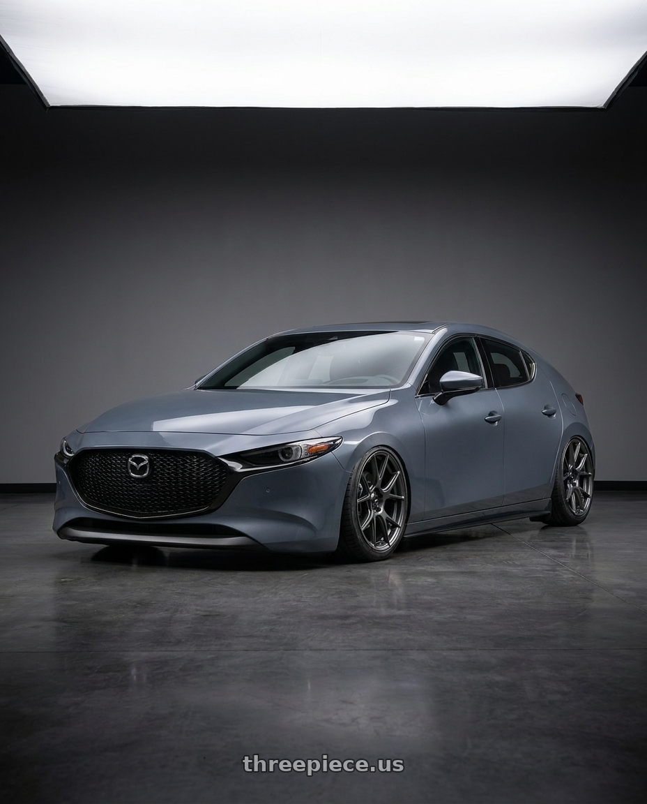 2023 Mazda Mazda3 Turbo with Konig Ampliform 5x114.3 18x9.5+35 Dark Metallic Graphite wheels