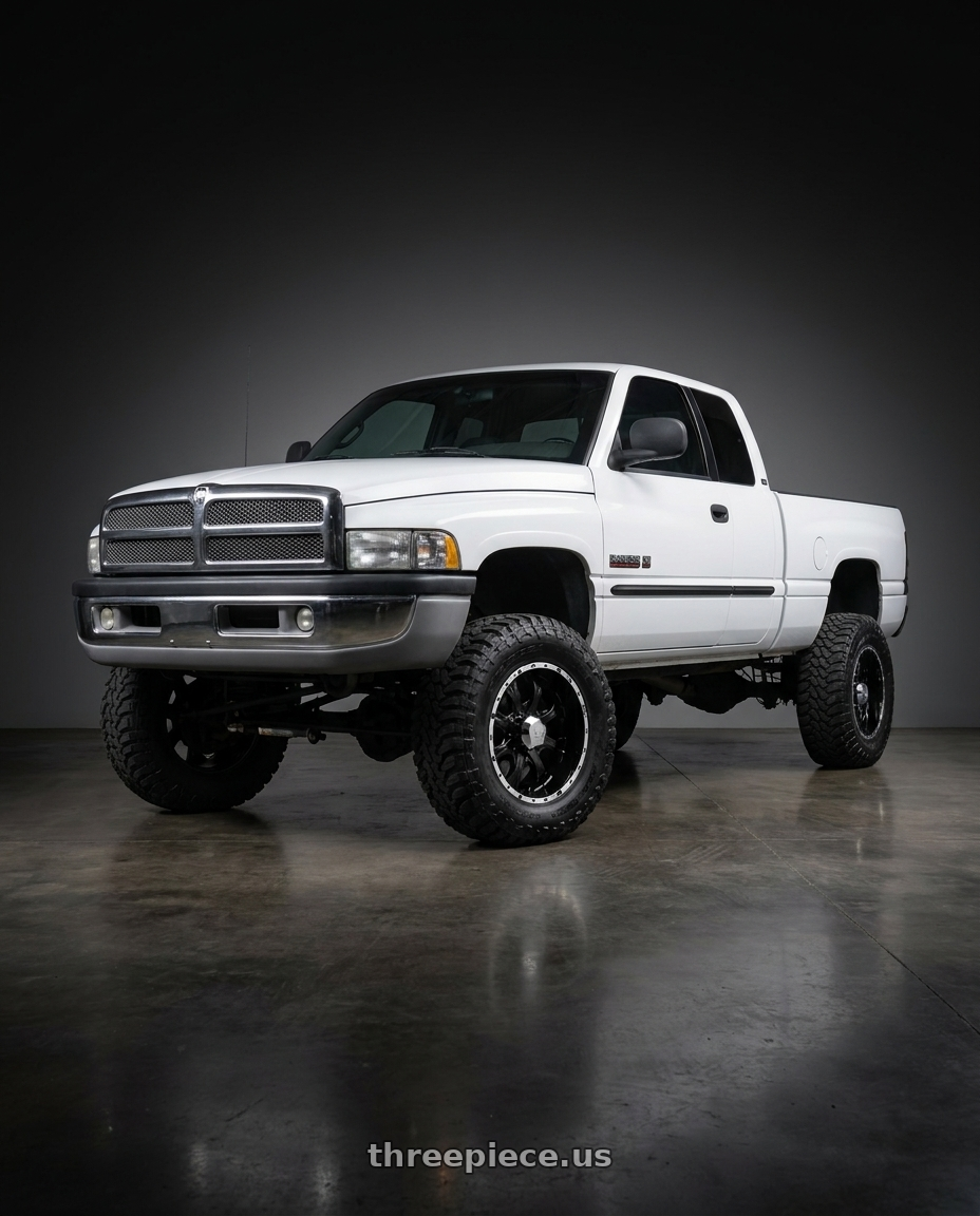 2001 ram 2500 with Helo HE791 MAXX 5X114.3 16X8 +0 GLOSS BLACK MACHINED wheels