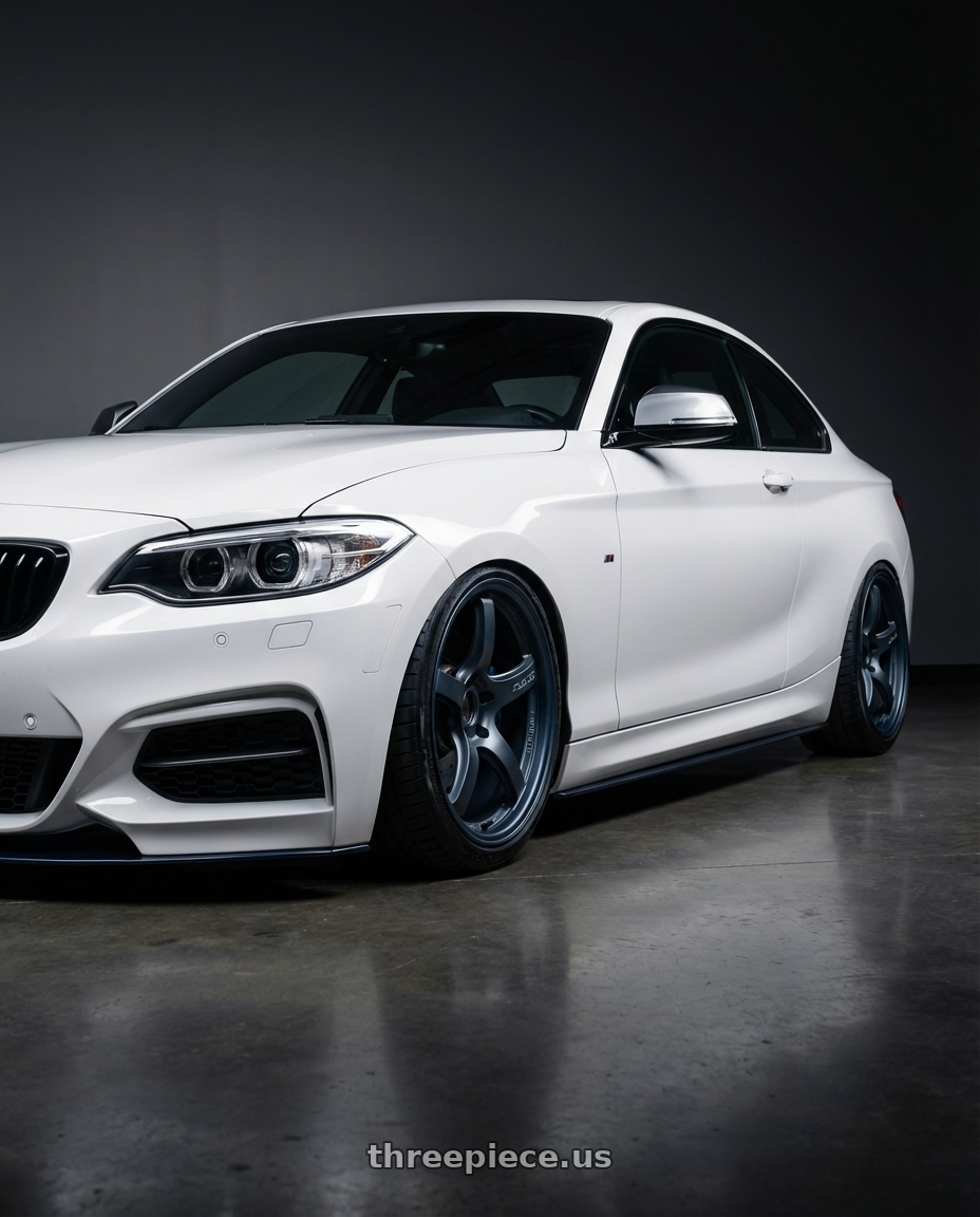 2018 BMW 2 Series F22 with Gram Lights 57CR 5x120 19x10.5+22 Gunblue II wheels