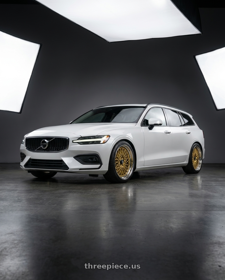 2020 Volvo V60 Momentum  with SSR Formula MESH 5x108 18X7.5+43 SL Disk Fm Gold wheels