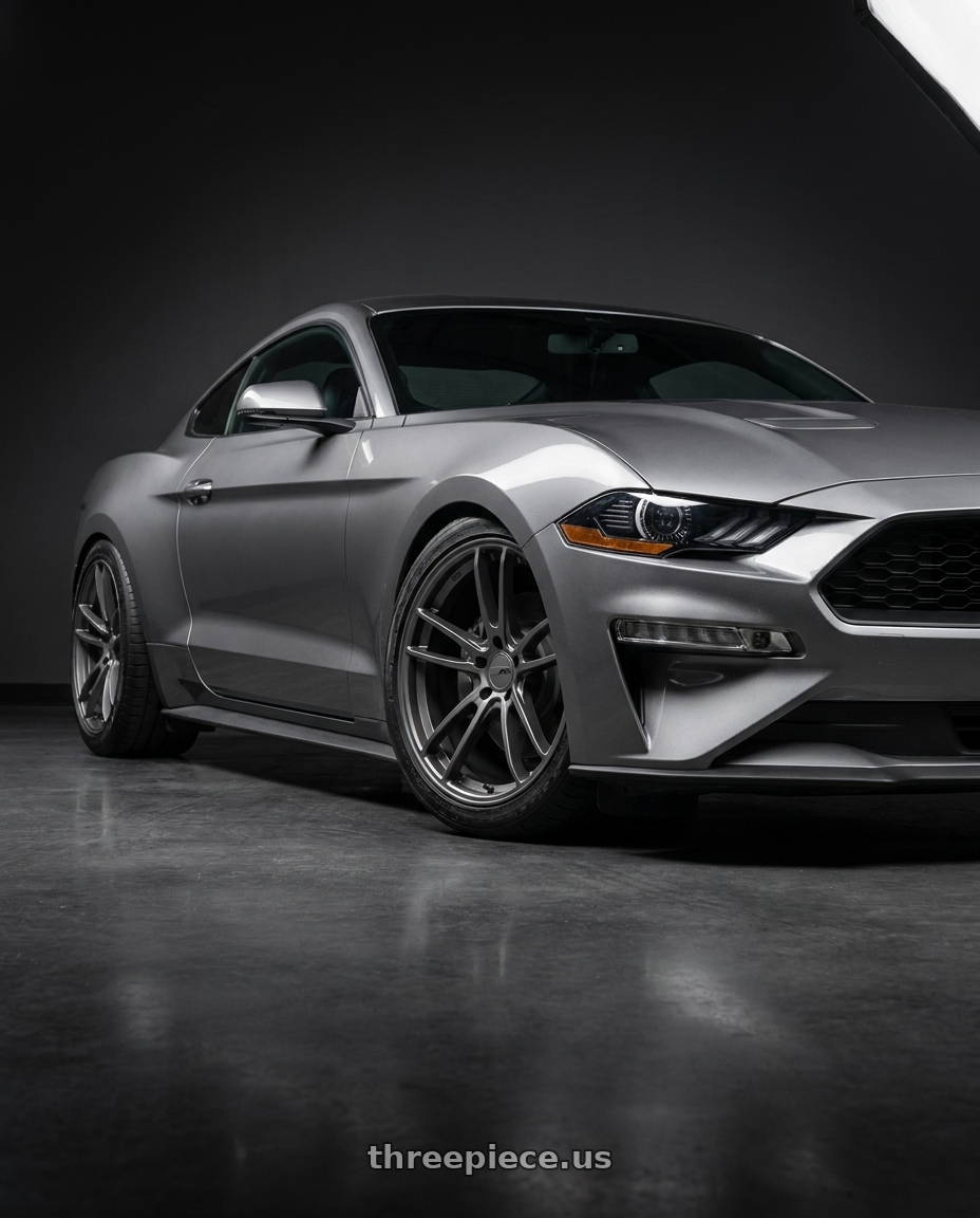 2021 Ford Mustang GT with American Racing AR941 MACH FIVE 5X114.3 20X10 +35 GRAPHITE wheels
