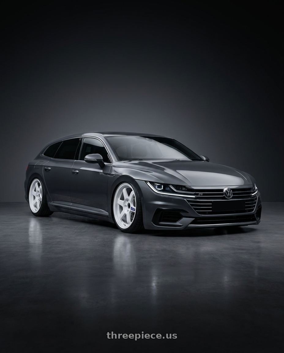 2021 VW Arteon Shooting Brake R with Volk Racing TE37 Gravel 5x114.3 15x7.0+35 White wheels