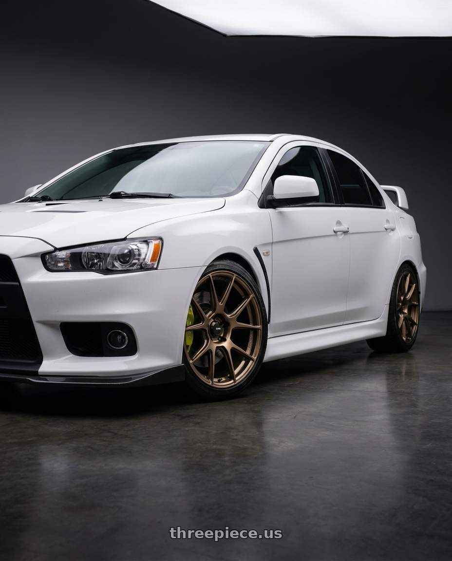2010 Mitsubishi lancer Evo x with Konig Ampliform 5x114.3 18x9.5+35 Gloss Bronze wheels