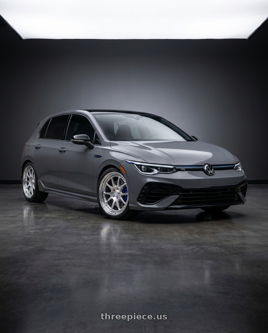 2026 Volkswagen Golf R Graphite with CCW CZ08 5x112 18x8.5 +45 Polished wheels