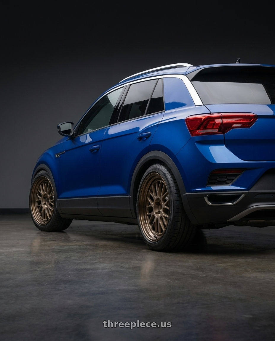 2021 Vw Troc with Volk Racing 21A 5x112 18X9.5+0  Bronze wheels rear three quarter view square tires