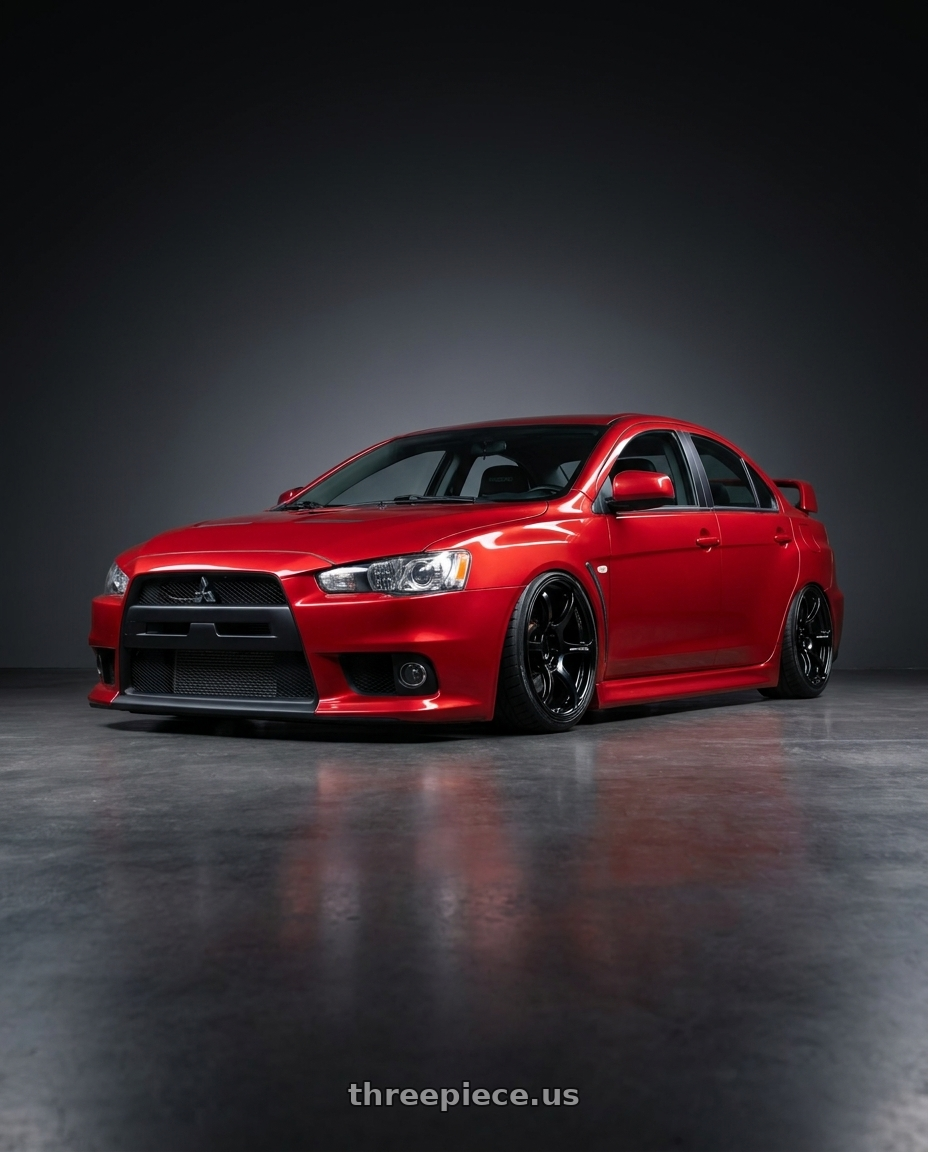 2012 Mitsubishi Lancer Evo X with Advan RGIII 5x114.3 18x8.0+37 Gloss Black wheels
