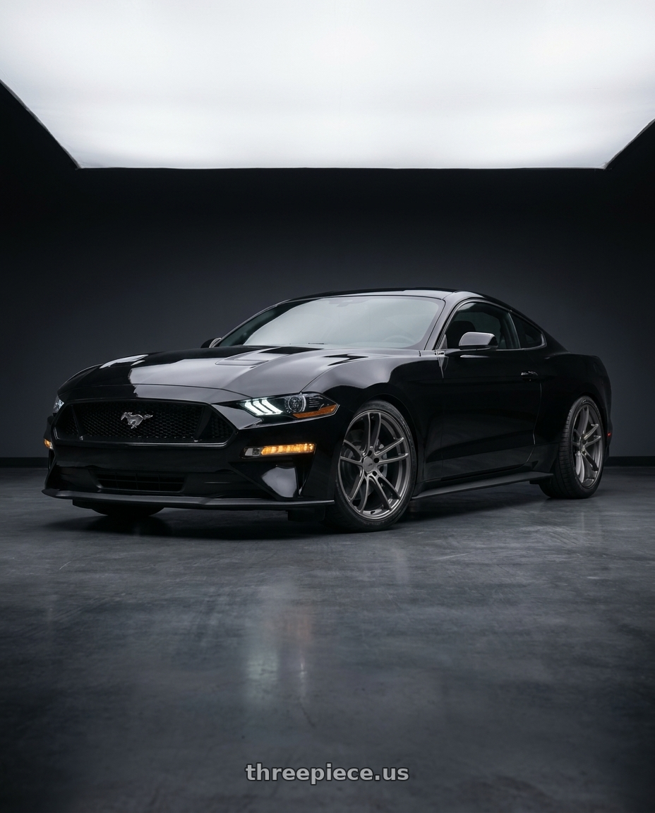 2021 Ford Mustang GT with American Racing AR941 MACH FIVE 5X114.3 19X9 +30 GRAPHITE wheels