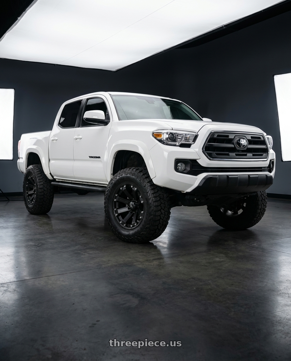 2022 Toyota Tacoma SR5 White with MSA Offroad Wheels M20 KORE 4X110 14X7 -52 SATIN BLACK wheels