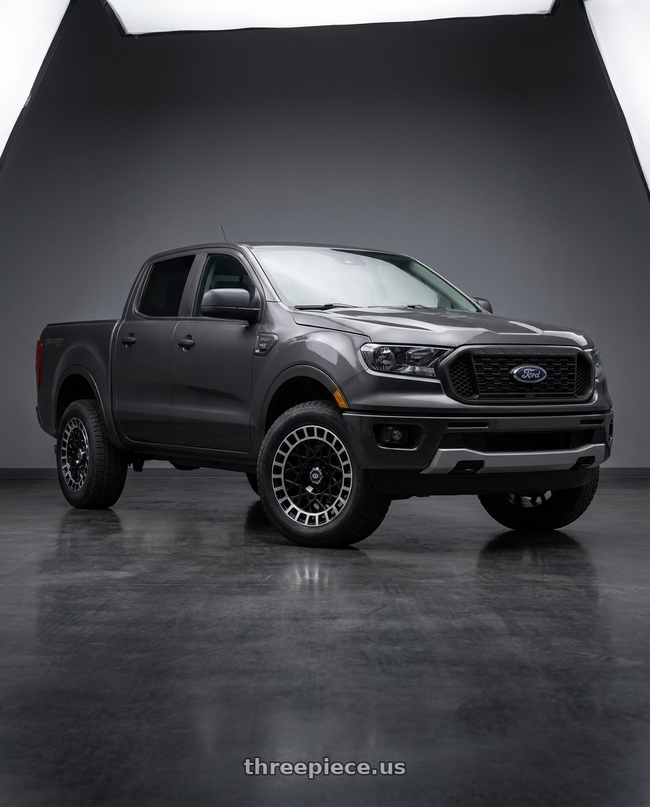 2021 Ford Ranger XL with Vision Street-Designs 349 Savage 6x139.7 17x8.5+12 Gloss Black Machined Lip wheels