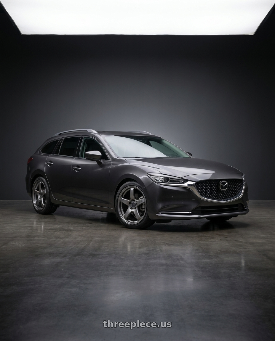 2019 Mazda 6 wagon with Enkei PF05 5x114.3 19x8.5+38 Dark Silver wheels