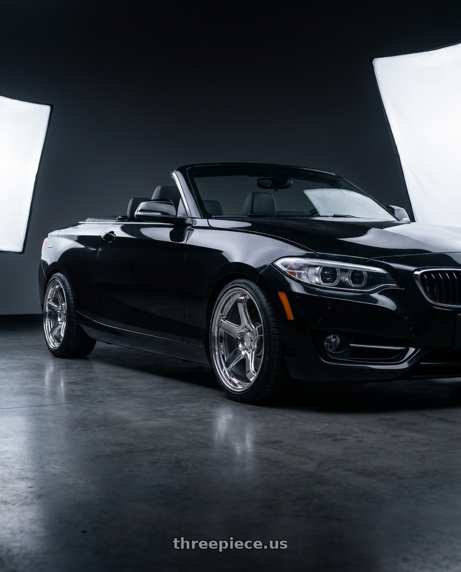 2016 bmw 228i 2D convertible with KATANA RACING HR05 5x120 18x8.5 +35 Chrome wheels