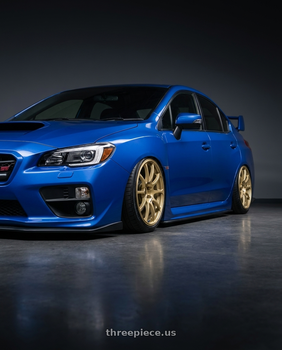 2013 Subaru WRX STI with Advan RCIII 5x114.3 18x8.5+38 Gold wheels