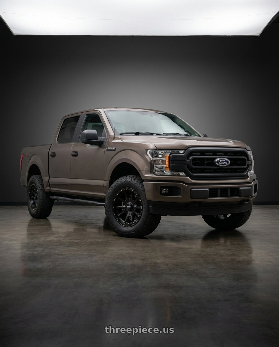 2019 Ford F-150 with KMC KM100 SYNC 6X135/6X139.7 20X9 +0 SATIN BLACK wheels