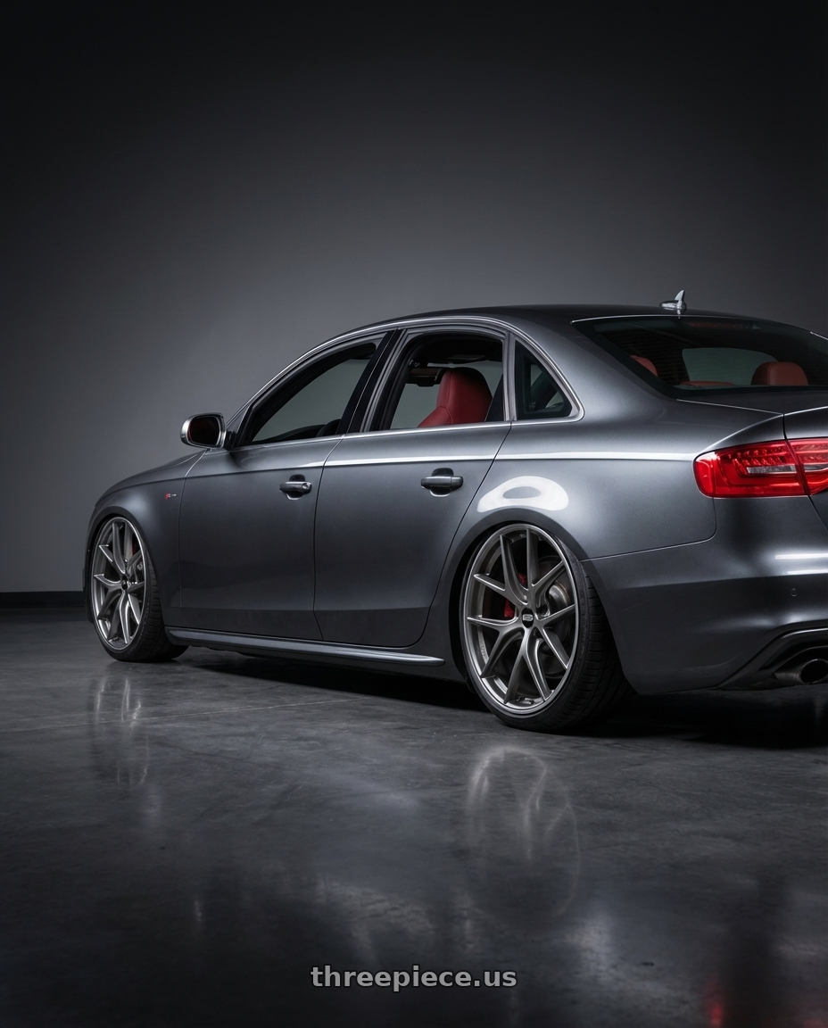 2015 Audi S4 B8.5 with BBS CI-R 5x112 19x10.5 +35 Platinum Rim Protector wheels rear three quarter view slight stretch tires