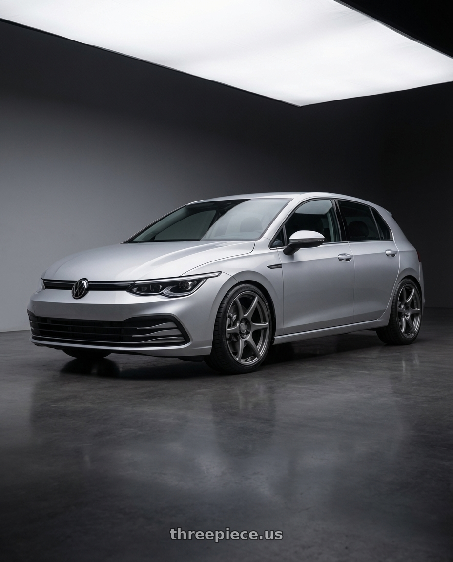 2024 Volkswagen Golf R MK8 with Kansei K11G Tandem 5X112 19x9.5 22 Gunmetal wheels