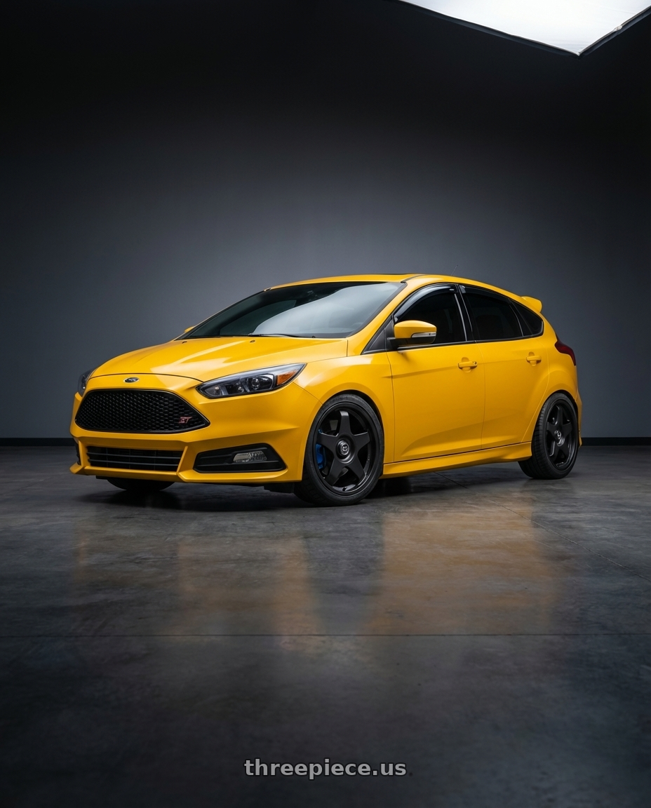 2017 ford focus st with fifteen52 CHICANE 4x100 / 4x108 17x7.5 +42 ASPHALT BLACK (SATIN BLACK) wheels