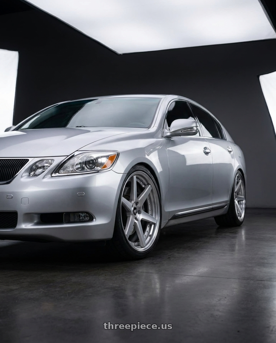 2006 Lexus gs300 with Work Zeast St1 5x100 19x9.5+38 A Disk Brush Silver Clear wheels