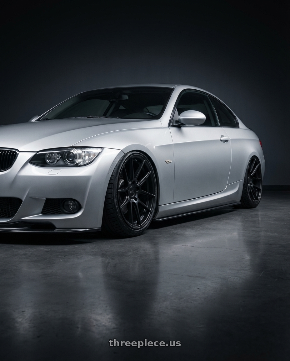 2012 BMW 3 Series E92 with Niche 1PC M117 MISANO 5X120 19X8.5 +35 MATTE BLACK wheels