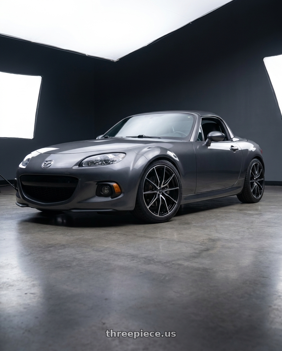 2014 Mazda Miata with Enkei DRACO 5x114.3 17x7.5+38 Black Machined wheels
