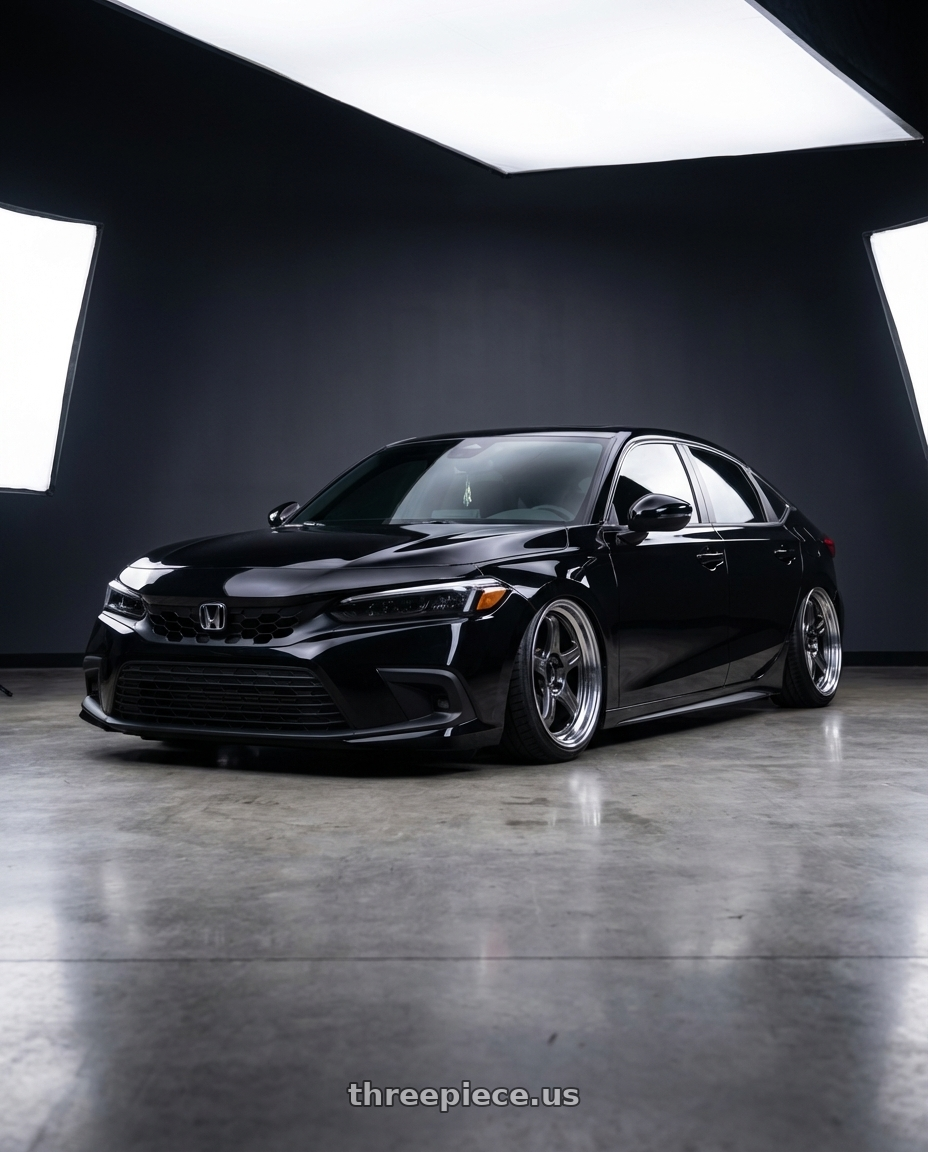 2023 Honda civic  with Volk Racing 21C 5x114.3 18x8.5 +35 DARK GUNMETAL / RIM DC wheels