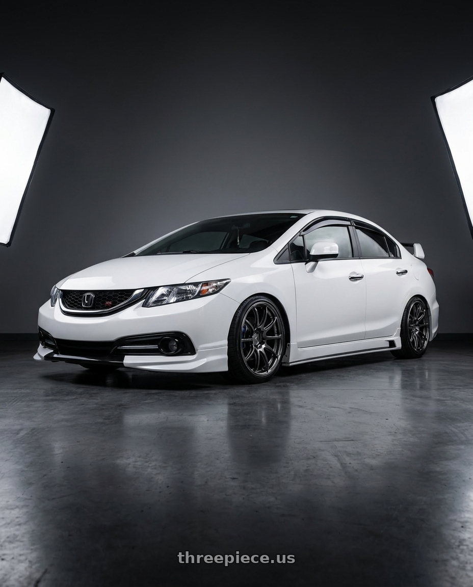  2015 Honda civic with Advan Racing RSIII 5x114.3 18x7.5 +48 RACING HYPER BLACK & RING wheels