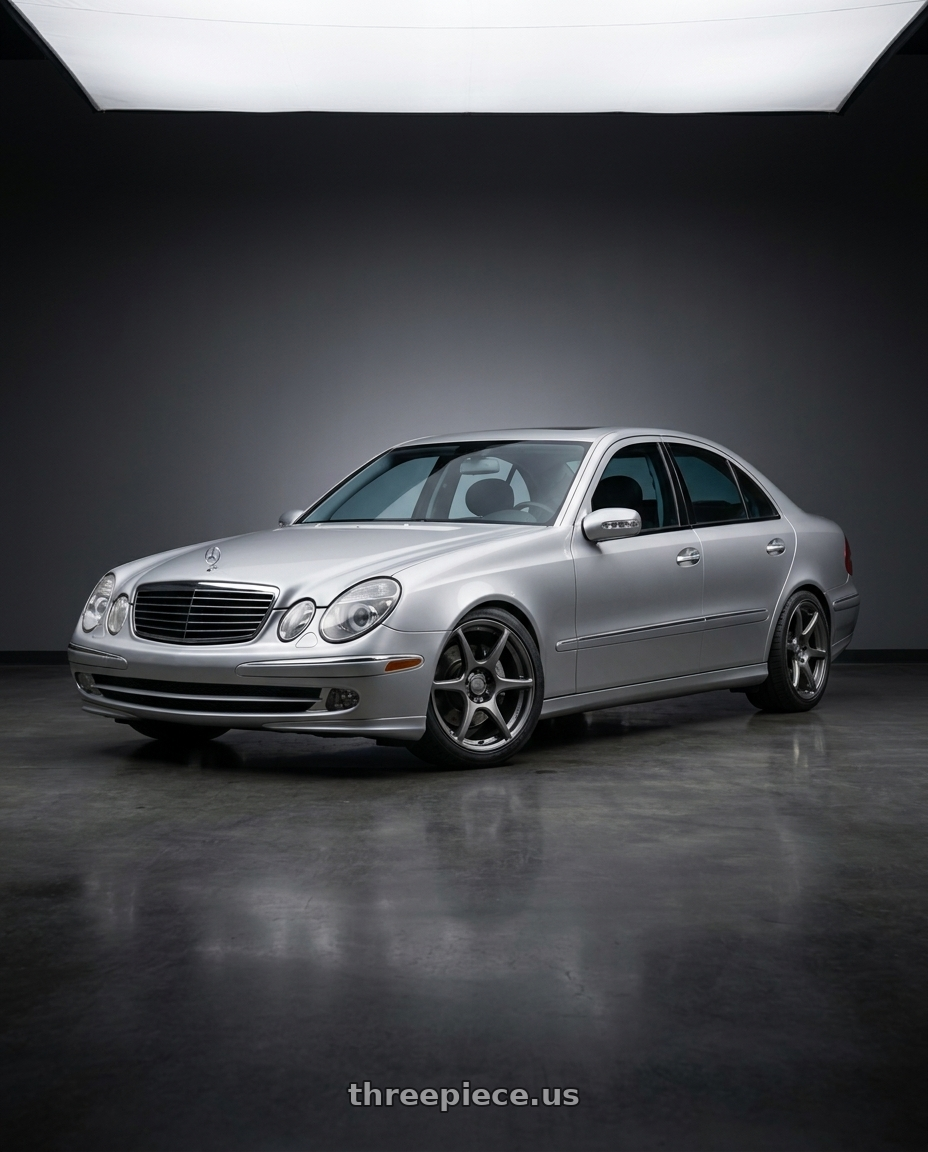 2006 Mercedes E500 W211 with Kansei K11G Tandem 5X100 18x10.5 12 Gunmetal wheels