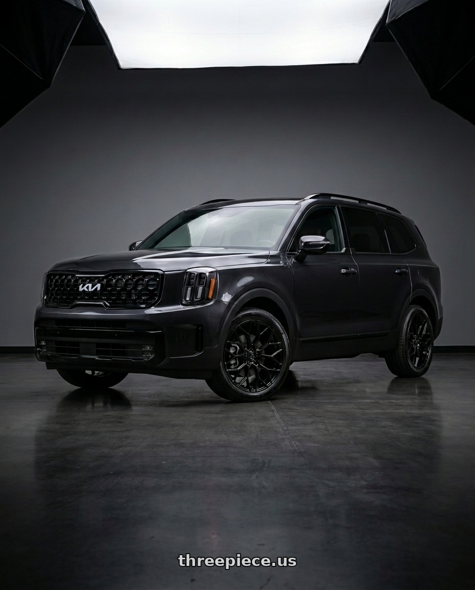 2025 kia Telluride sx-prestige with Spec-1 SP-61 5x114.3/5x120 20x8.5 +38 Gloss Black wheels
