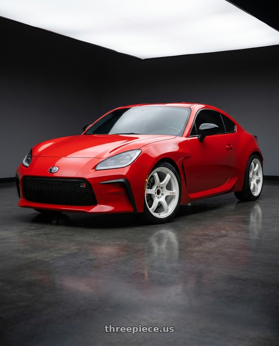 2024 Toyota GR86 Track Red with Gram Lights 57DR 5x100 18x9.5 +38 CERAMIC PEARL wheels