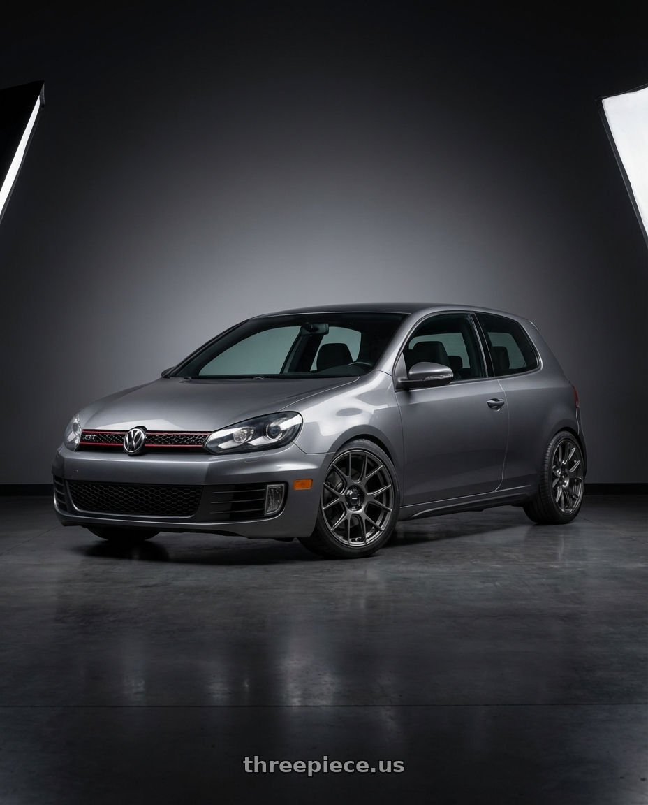 2013 Volkswagen GTI MK6 with Konig Ampliform 5x112 18x8.5+43 Dark Metallic Graphite wheels