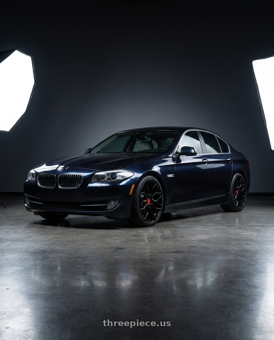 2012 BMW 535i with VOSSEN HF-2 5X120 20x9 +35 GLOSS BLACK wheels