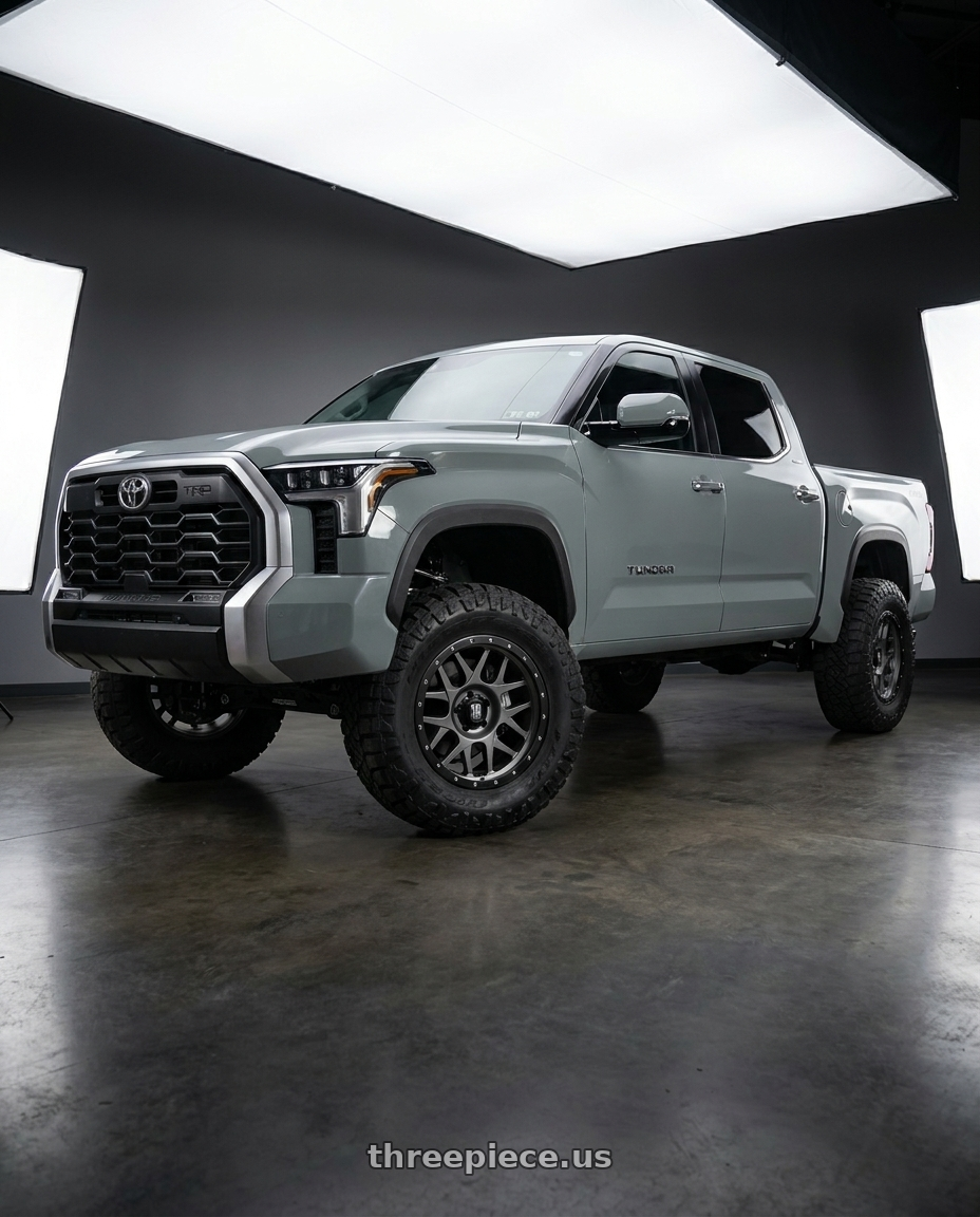 2018 Toyota Tundra with XD XD127 BULLY 5X150 20X9 +0 MATTE GRAY BLACK RING wheels