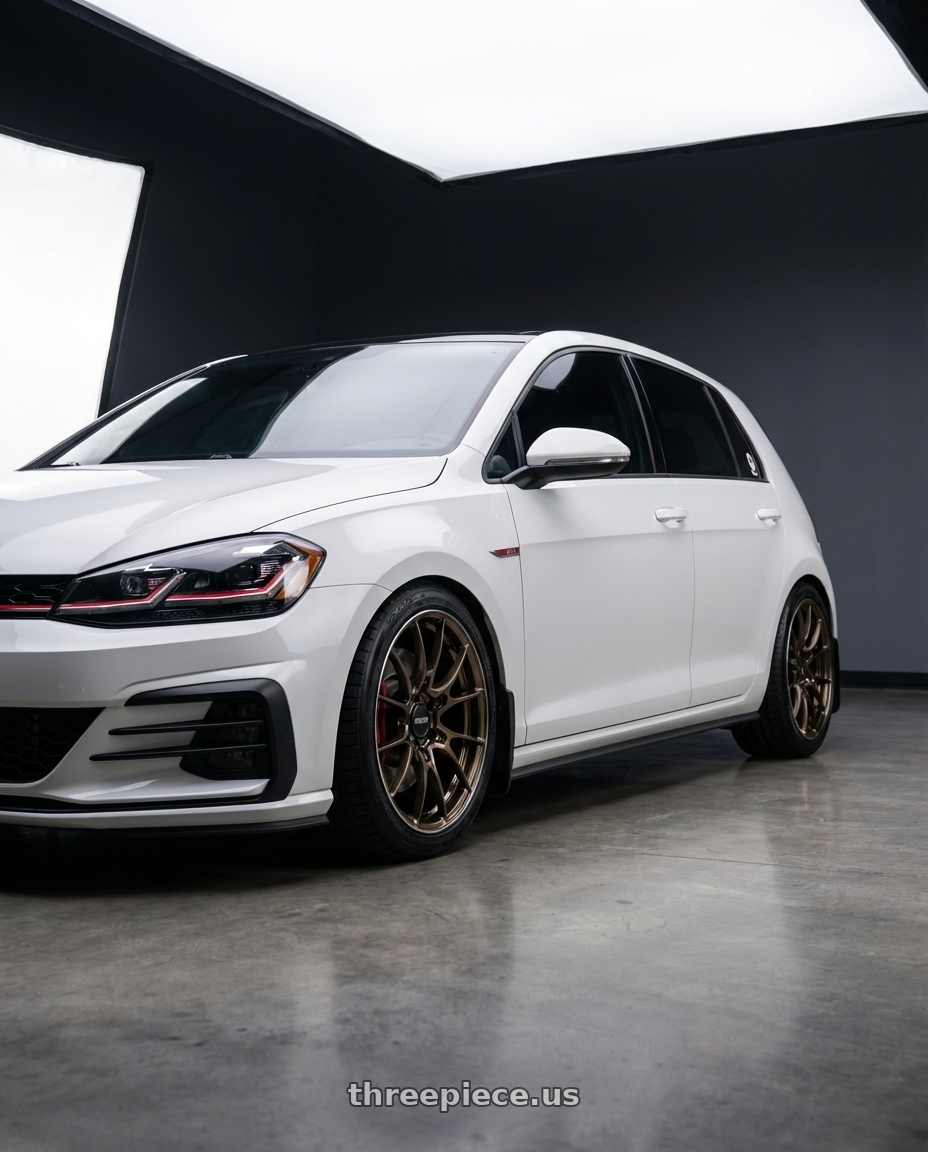 2019 Volkswagen GTI  with Volk Racing G025 DA/C 5x114.3 18x9.5 +38 DARK AMBER CLEAR / DC wheels