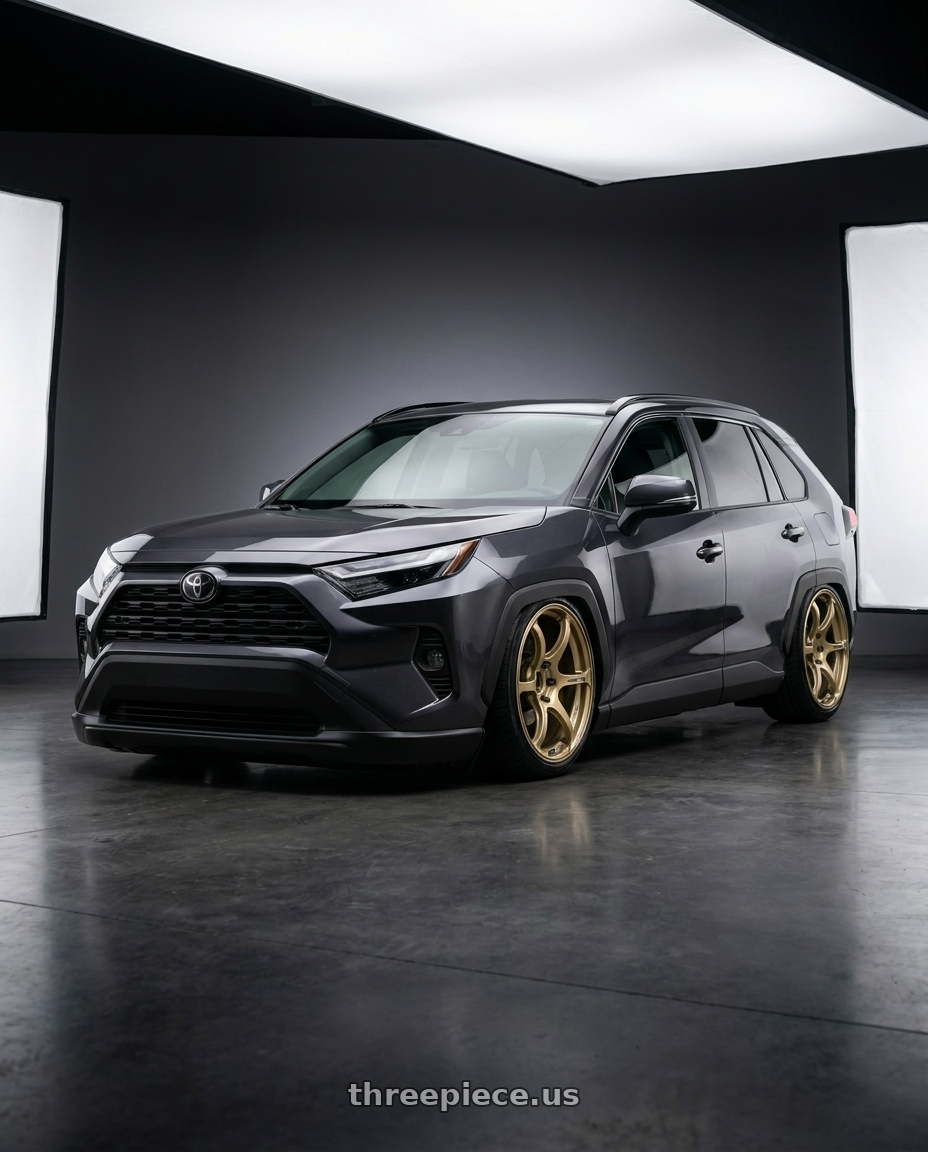 2022 Toyota Rav4 with Advan RGIII 5x114.3 19x9.5+45 Gold wheels