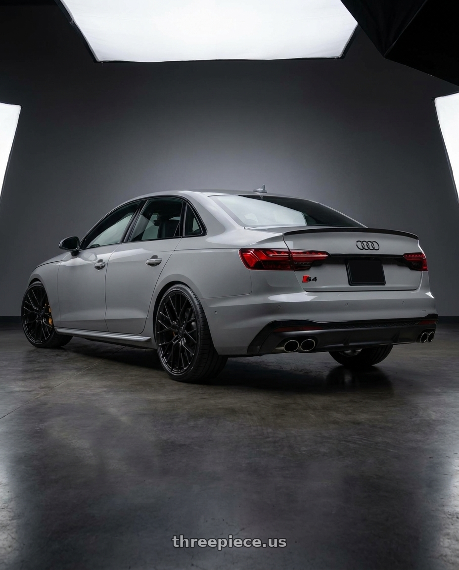 2021 Audi S4 Prestige with TSW SEBRING 5X112 20X8.5 +32 MATTE BLACK wheels rear three quarter view square tires