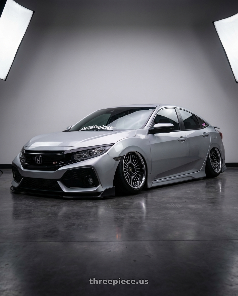 2018 Honda civic si lunar silver metallic  with Work Emitz Black Polish 5x100 19x9.0 +0 wheels
