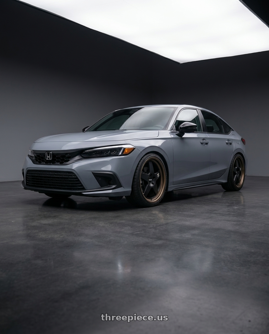 2025 honda civic e:hev with Klutch SL5 5x114.3 18x8.5  +35 Black Bronze Lip wheels