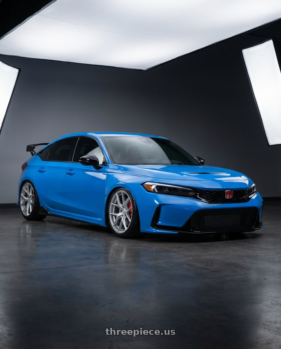 2020 Honda Civic Type R with Aodhan AFF2 5x120 19x9.5+35 Gloss Silver Machined Face wheels