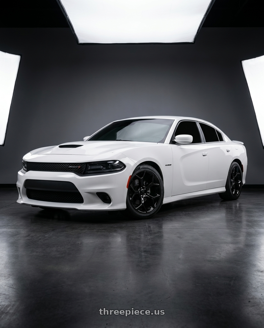 2020 dodge charger rt with Voxx Replica 300C 5x115 20x8+18 Gloss Black wheels