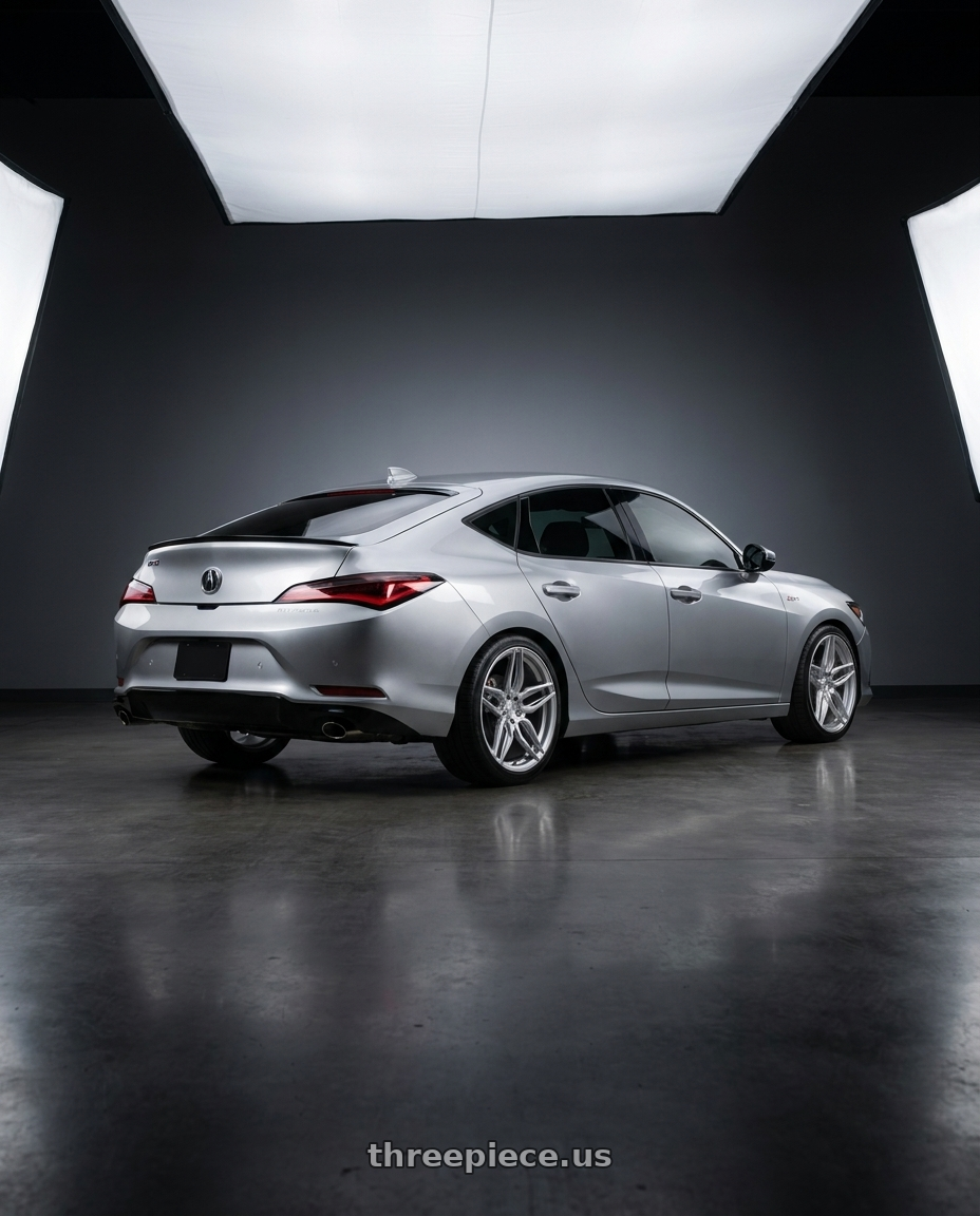 2023 Acura Integra with ADV.1 ADV005 5x112 21x9 +20 Platinum wheels rear three quarter view square tires