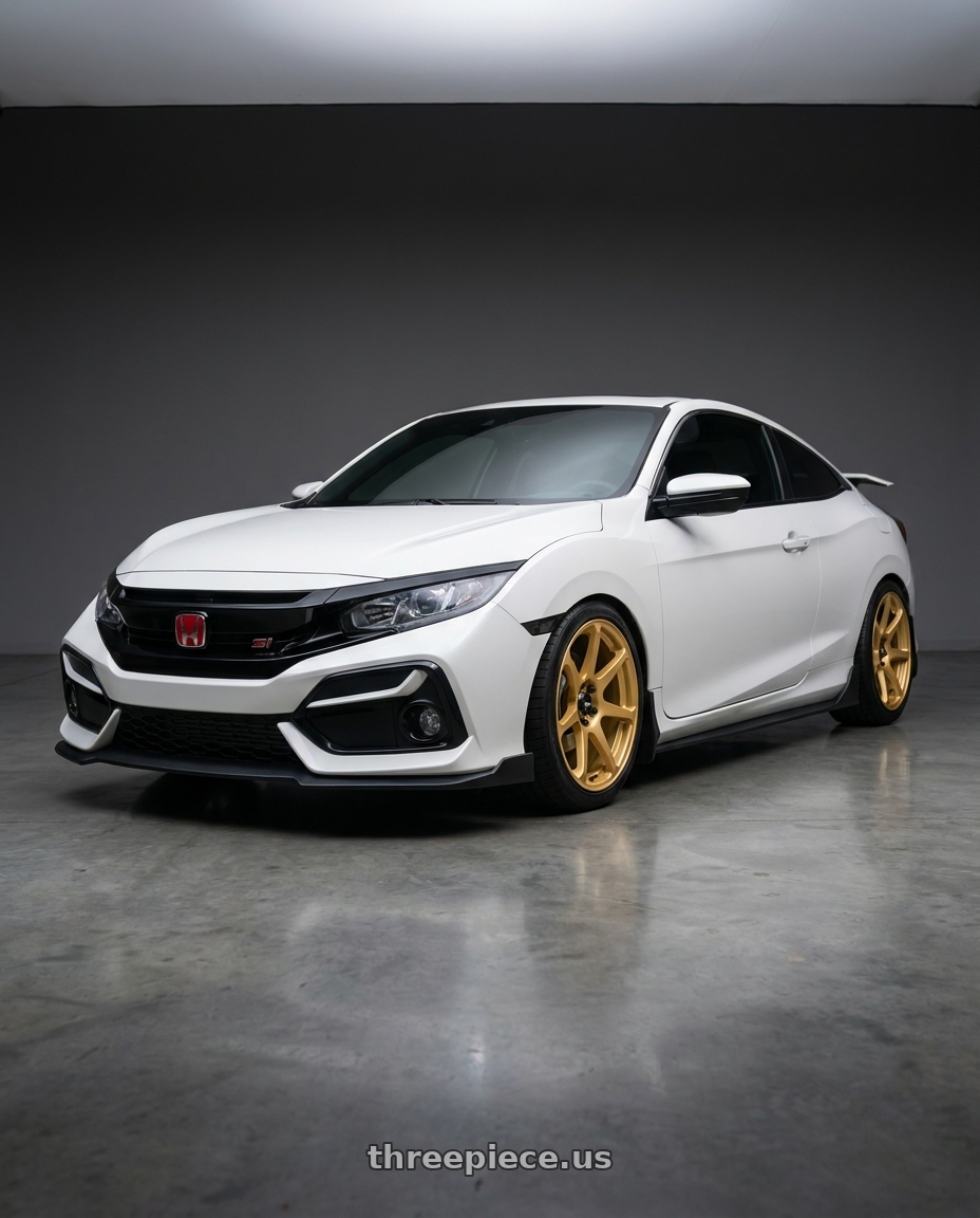 2020 Honda Civic Si with Motegi MR154 BATTLE 5X114.3 18X9.5 +30 GOLD wheels