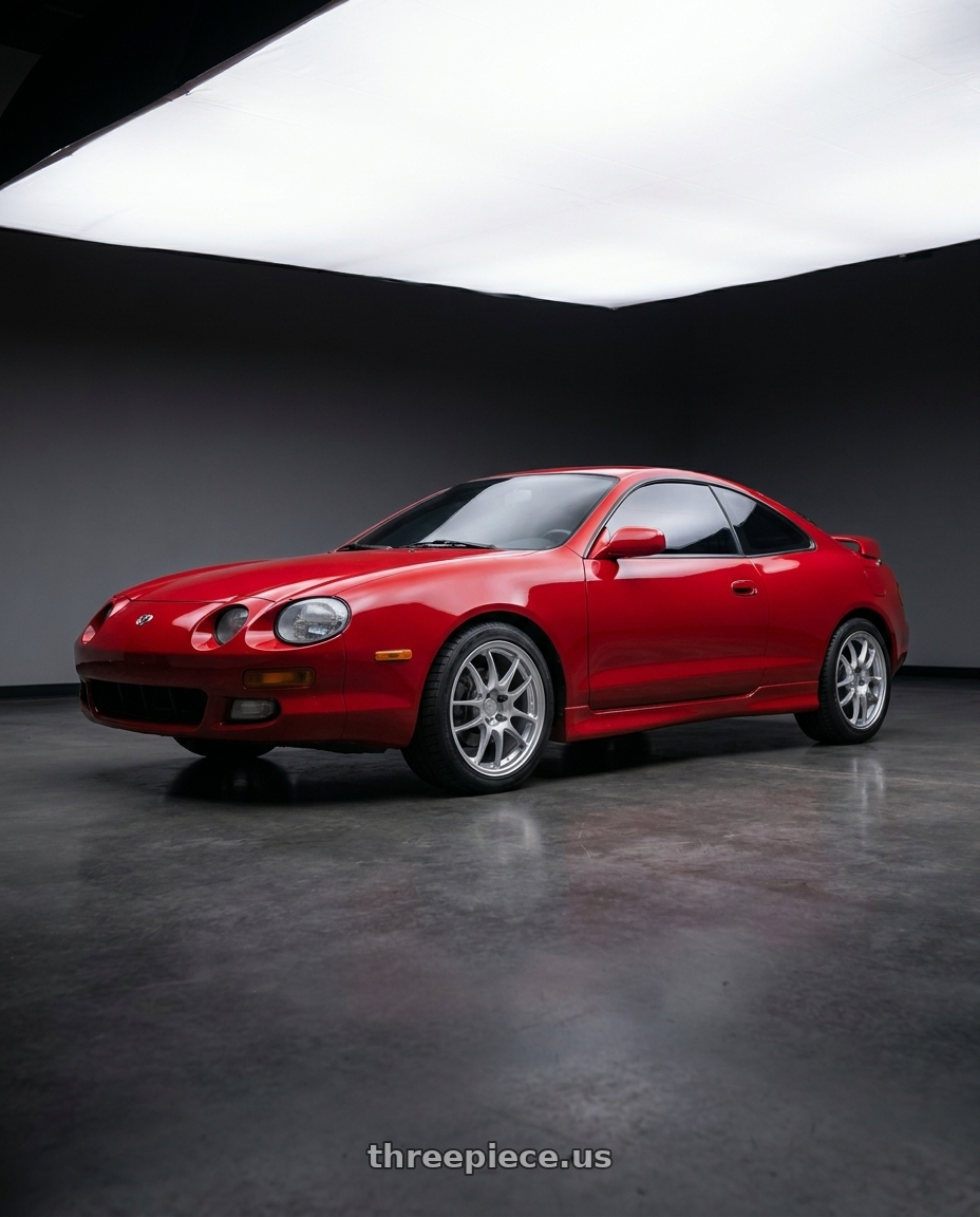 1994 toyota celica gt with Enkei PF01 5x100 17x8+35 Silver wheels