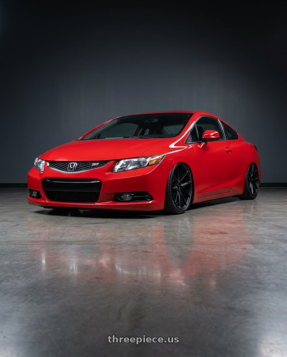 2011 Honda Civic Si with Niche 1PC M117 MISANO 5X114.3 17X8 +40 MATTE BLACK wheels