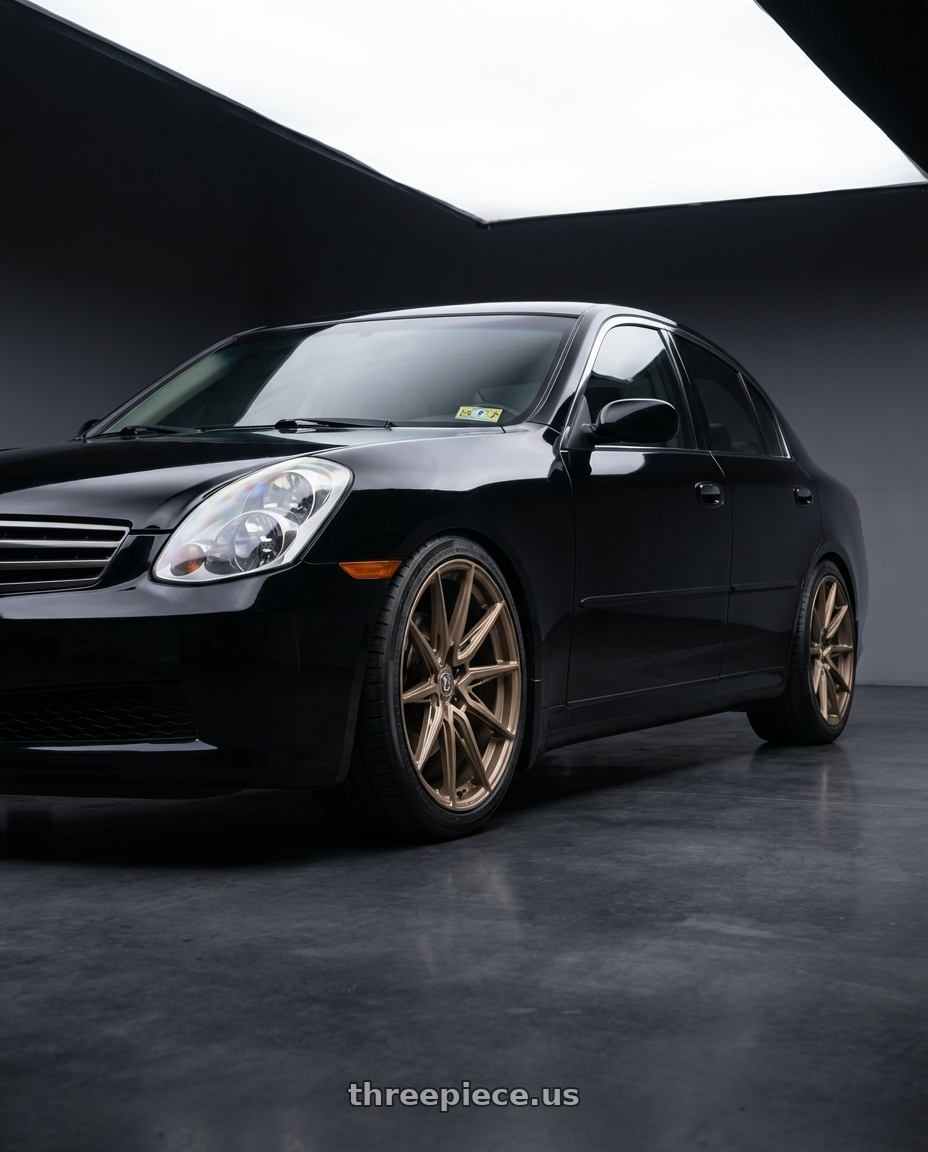 2005 Infiniti G35x with Brada Wheels CX2 5x112 19x10 +25 Satin Bronze wheels