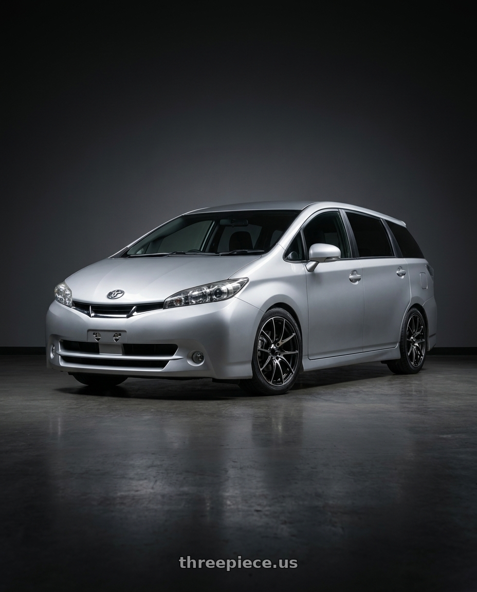 2011 Toyota Wish with WedsSport SA-10R 5x100 17x7.5+48 Zebra Black Clear FF wheels