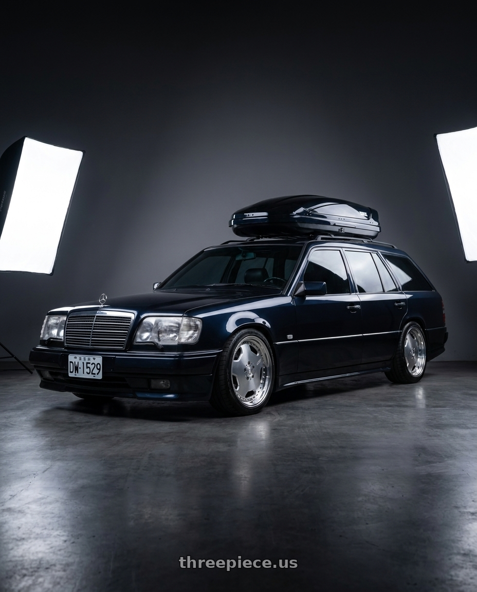 1995 mercedes 300TE midnight blue with Center Line Convo Pro 2.0 5X120.65 15x4 -6 Polished wheels