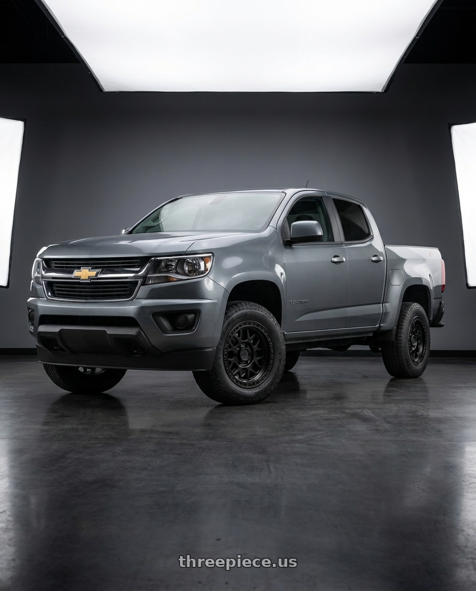 2021 Chevrolet Colorado WT with KMC KM549 GRS 6X120 17X8.5 +0 SATIN BLACK wheels