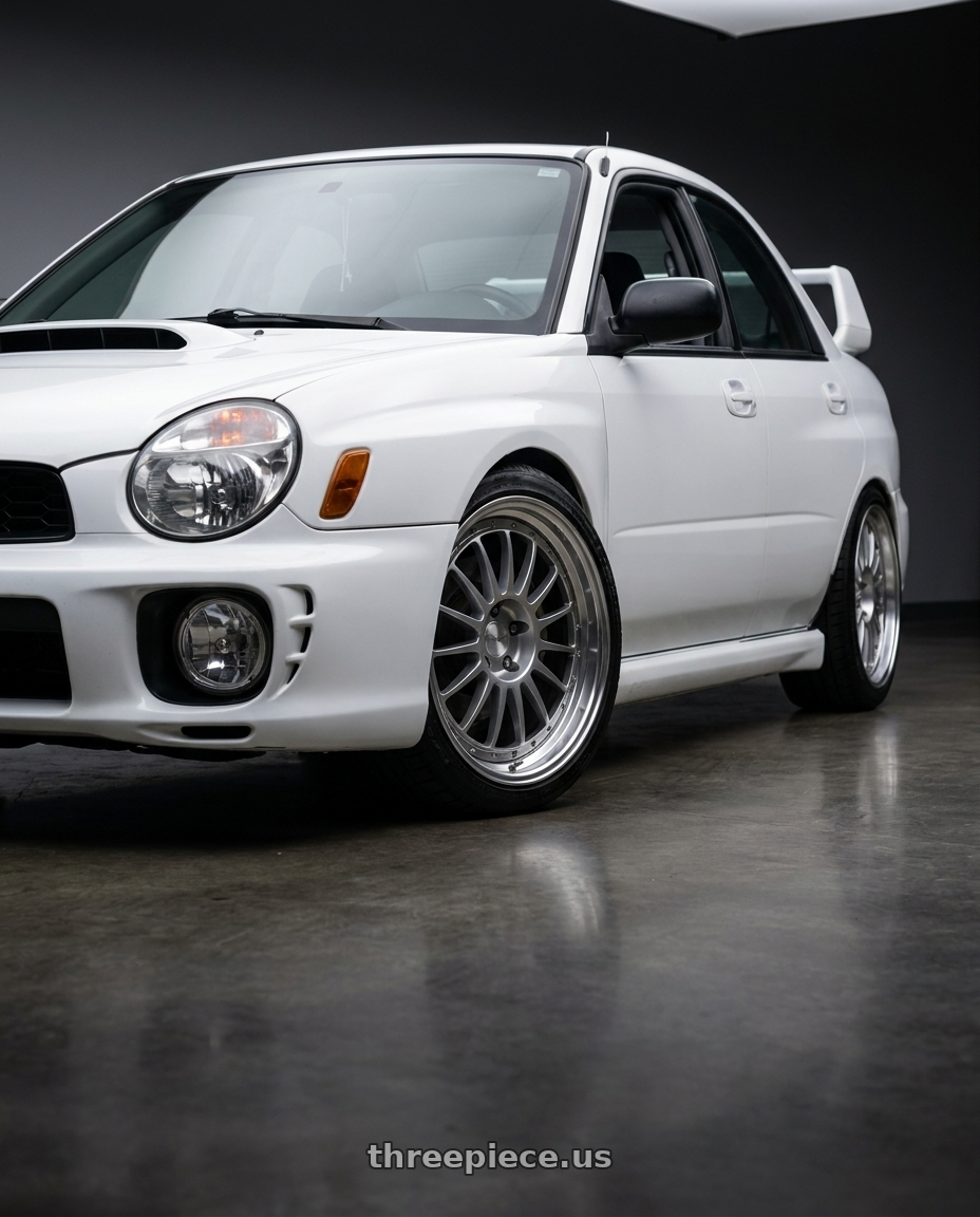 2002 Subaru Impreza 2 5RS with SSR Professor TF1 5x100 18X7.5+43 SL Disk Titan Silver wheels